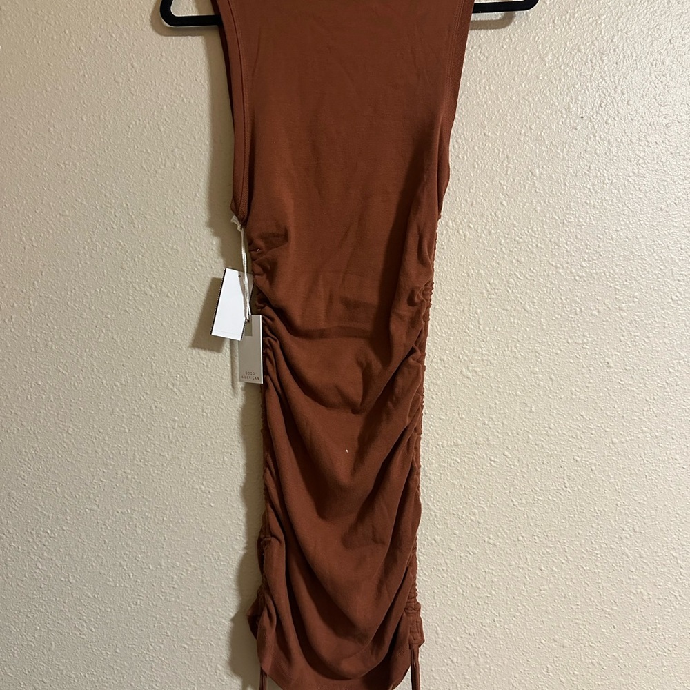 GOOD AMERICAN MATERNITY RUCHED TANK MINI DRESS